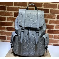 Gucci GG Embossed Backpack Bag 625770 Gray 2023
