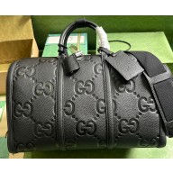 Gucci Leather Jumbo GG small duffle Bag 725282 Black 2023
