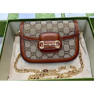Gucci Horsebit 1955 mini bag canvas with GG crystal 675801