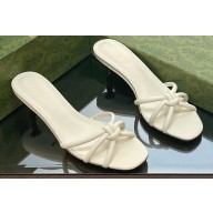 Gucci Low Heel slide sandals with bamboo 746034 White 2023