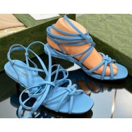 Gucci Low Heel strappy sandals with bamboo 746035 Blue 2023