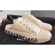 Balenciaga Paris Graffiti Women/Men Mules in destroyed cotton and rubber 04 2023