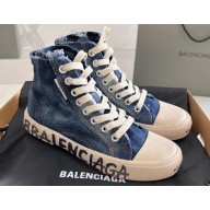 Balenciaga Paris High Top Graffiti Women/Men Sneakers in destroyed cotton and rubber 01 2023