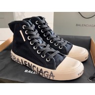 Balenciaga Paris High Top Graffiti Women/Men Sneakers in destroyed cotton and rubber 03 2023