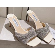 Jimmy Choo Heel 7cm Naria Mules with Crystal Mesh 2023