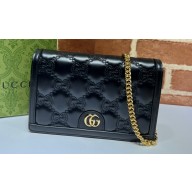 Gucci GG Matelassé chain wallet 723787 Black 2023