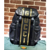 Gucci Men's Gucci-Dapper Dan Backpack 536413 Black GG Leather 2018