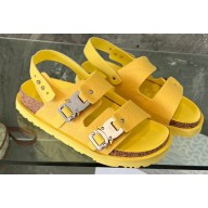 DIOR by BIRKENSTOCK Milano Women/Men Sandals in Nubuck Calfskin Yellow 2023