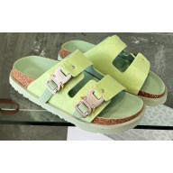 DIOR by BIRKENSTOCK Women/Men Slides in Nubuck Calfskin Green 2023