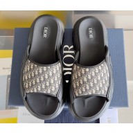 Dior H-Town Women/Men Sandals in Rubber with Dior Oblique Jacquard Black 2023