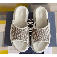Dior H-Town Women/Men Sandals in Rubber with Dior Oblique Jacquard Creamy 2023