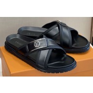 Louis Vuitton Calf leather Men's Criss-cross Mules 01 2023