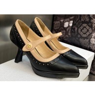 Dior Heel 8cm Spectadior Pumps in Black/Beige Perforated Calfskin 2023