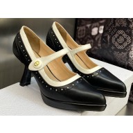 Dior Heel 8cm Spectadior Pumps in Black/White Perforated Calfskin 2023