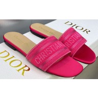 Dior Dway Flat Slides in Embroidered Cotton 43 2023