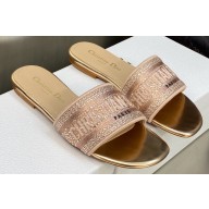 Dior Dway Flat Slides in Embroidered Cotton 33 2023