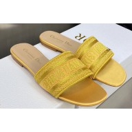 Dior Dway Flat Slides in Embroidered Cotton 44 2023