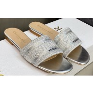 Dior Dway Flat Slides in Embroidered Cotton 32 2023