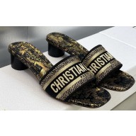 Dior Dway Heeled 4.5cm Slides in Embroidered Cotton 32 2023