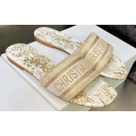 Dior Dway Flat Slides in Embroidered Cotton 27 2023