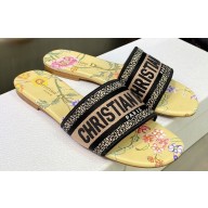 Dior Dway Flat Slides in Embroidered Cotton 20 2023