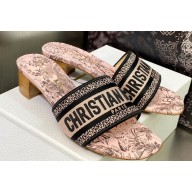Dior Dway Heeled 4.5cm Slides in Embroidered Cotton 19 2023