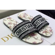 Dior Dway Flat Slides in Embroidered Cotton 13 2023