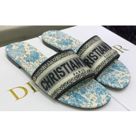 Dior Dway Flat Slides in Embroidered Cotton 10 2023