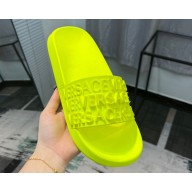 Versace Logo Lettering Rubber pool Slides Yellow 2023