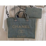 Chanel Deauville Medium Shopping Bag Washed Denim 2023