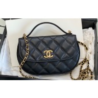 Chanel Shiny Aged Calfskin Phone Holder with Chain Bag AP3367 Black 2023