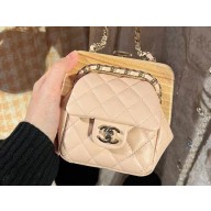 Chanel Lambskin Wood Small Clutch with Chain Bag AS3053 Beige 2023