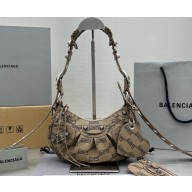 Balenciaga Le Cagole XS Shoulder Bag in BB Monogram Canvas Brown/Black