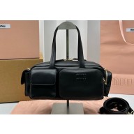 Miu Miu Nappa leather top-handle Pocket bag 5BB150 Black