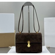 Savette Symmetry 19 Bag in Suede 1848 Coffee