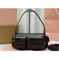 Miu Miu Nappa leather top-handle Pocket bag Coffee