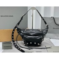 Balenciaga Le Cagole small belt bag in Arena leather Black