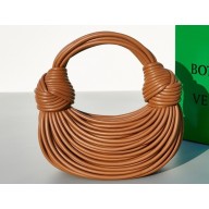 Bottega Veneta Mini Jodie tubular leather top handle Bag Brown