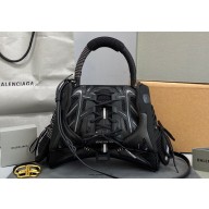 Balenciaga SneakerHead Medium Handbag in black mixed fabric and fake leather