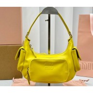 Miu Miu Nappa leather Pocket bag 5BC146 Yellow
