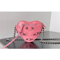 Balenciaga Le Cagole Heart Mini Bag in Arena lambskin Pink