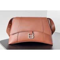 Balenciaga Downtown Small Shoulder Bag in calfskin Brown