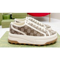 Gucci Heel 5.3cm GG canvas Low top Women/Men Sneakers 08 2023