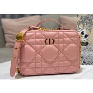 Dior Caro Box Bag in Quilted Macrocannage Calfskin Pink