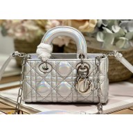 Dior Micro Lady D-Joy Bag in Iridescent and Cannage Lambskin Silver