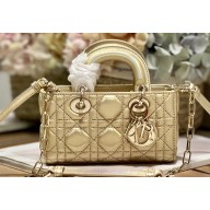 Dior Micro Lady D-Joy Bag in Iridescent and Cannage Lambskin Gold