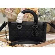 Dior Small Lady D-Joy Bag in Ultramatte Black Cannage Calfskin