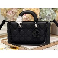 Dior Medium Lady D-Joy Bag in Ultramatte Black Cannage Calfskin