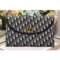 Dior 30 Montaigne Avenue Pouch with Flap bag in Blue Dior Oblique Jacquard