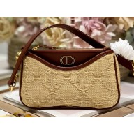 Dior 30 Montaigne Hobo Avenue Mini Bag in Natural Cannage Raffia